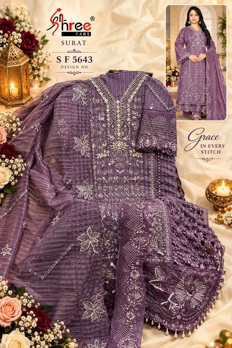 Sf 5643 A To D By Shree Fancy Lining Organza Pakistani Salwar Suits
